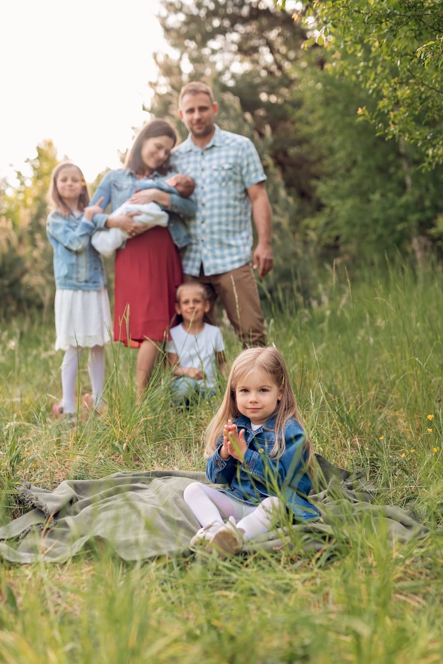 Wielodzietna sesja rodzinna w plenerze, Gdynia