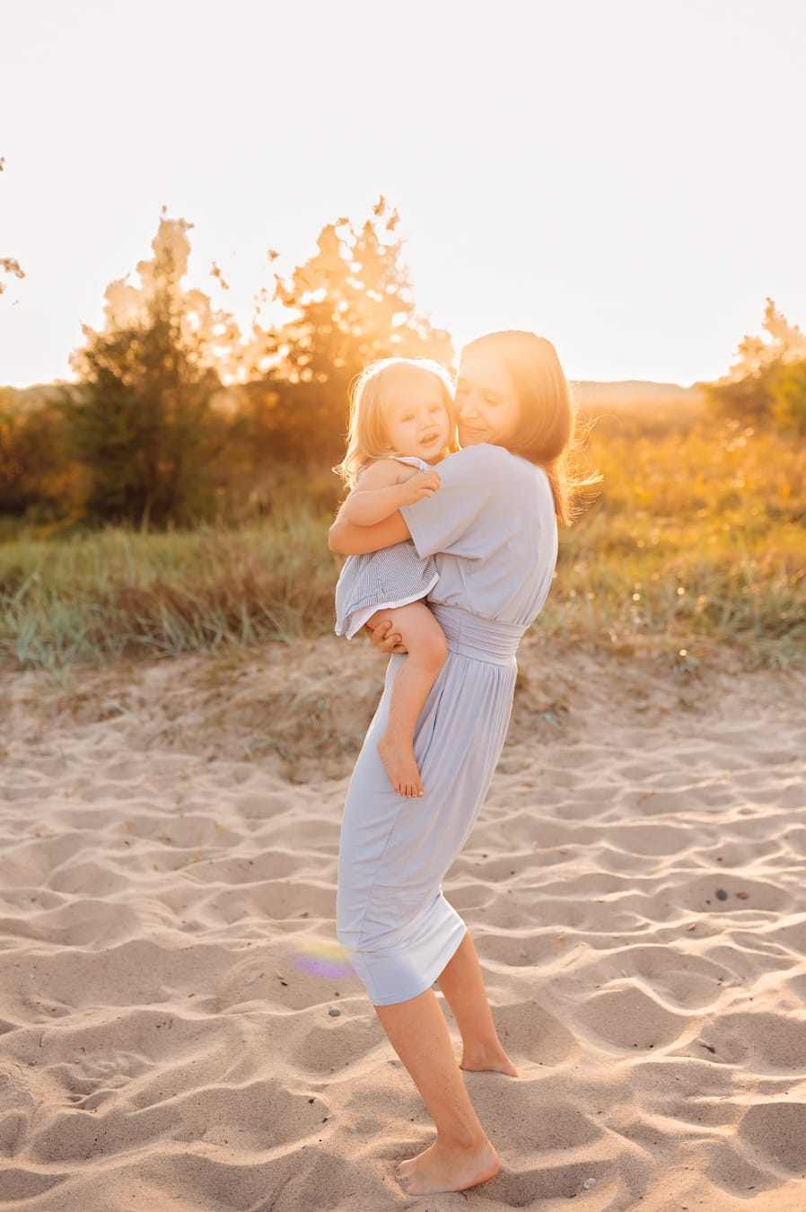 Mama z córką sesja rodzinna nad morzem Trójmiasto