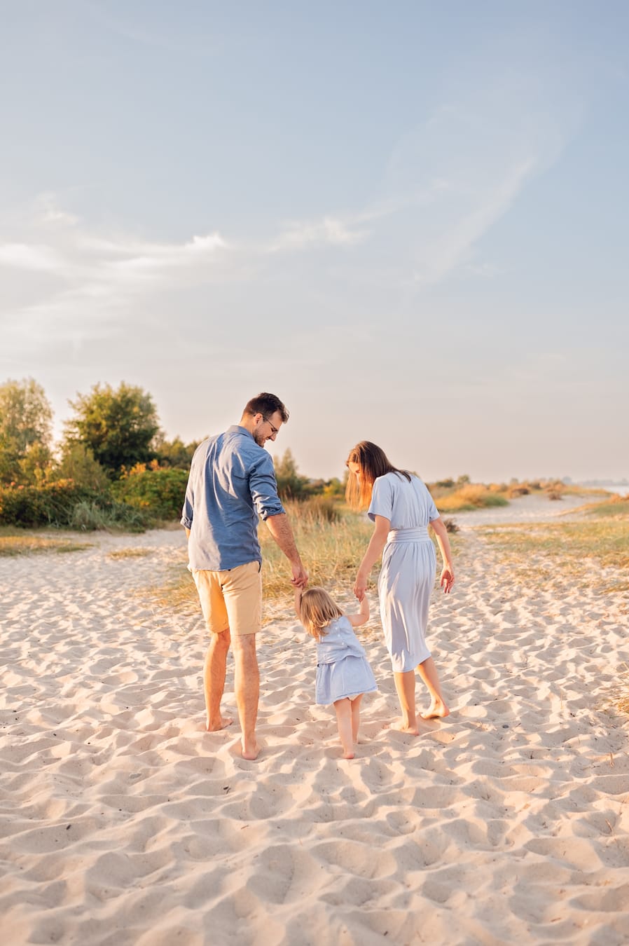 Rodzice z córką portret sesja nad morzem Trójmiasto

