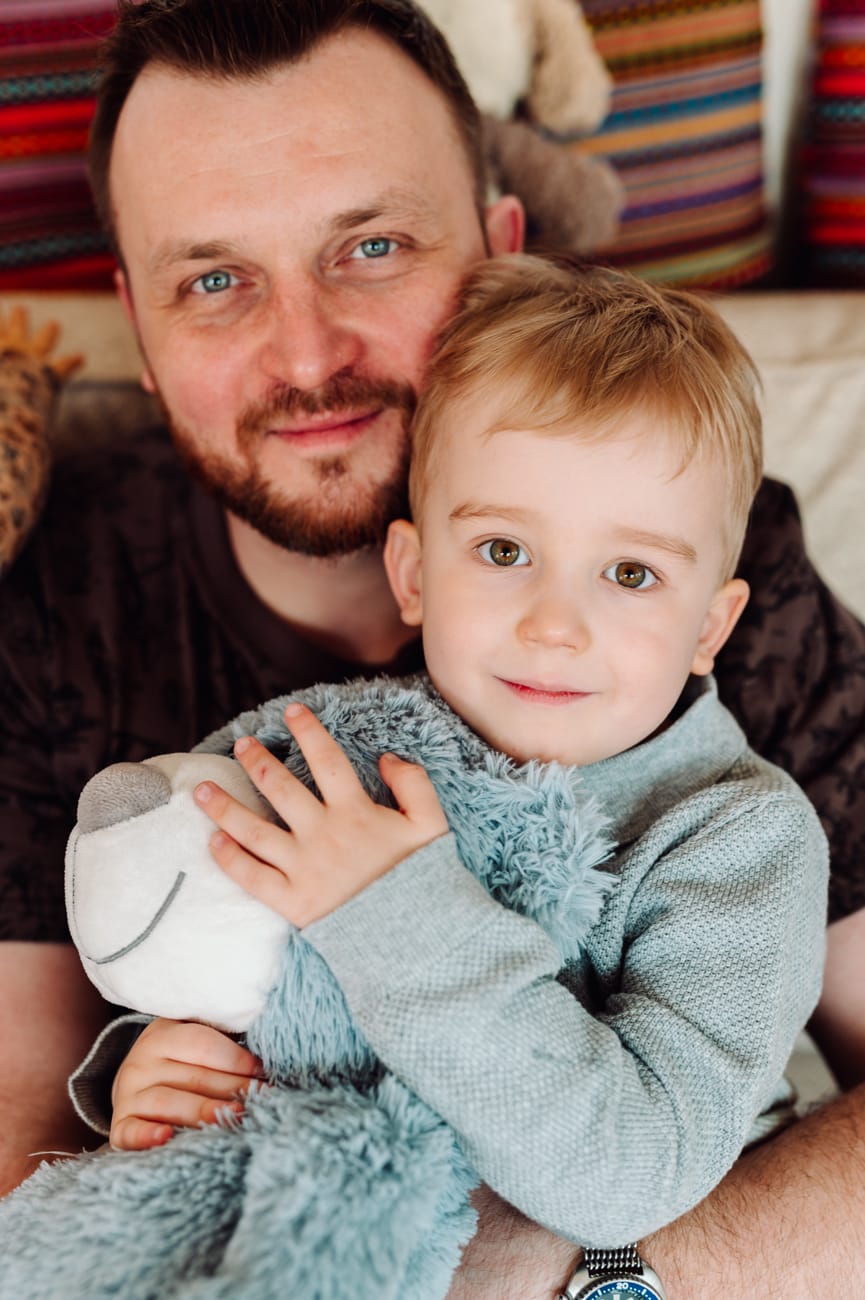 Tata z synem sesja rodzinna w domu Sopot