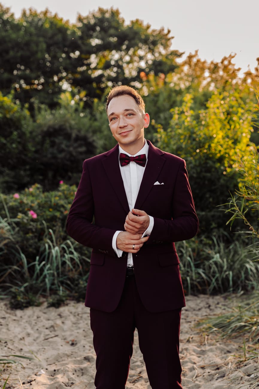 Portret młodego pana sesja poślubna Gdynia